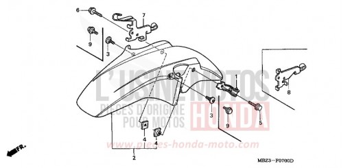 KOTFLUEGEL, VORNE CB600F1 de 2001